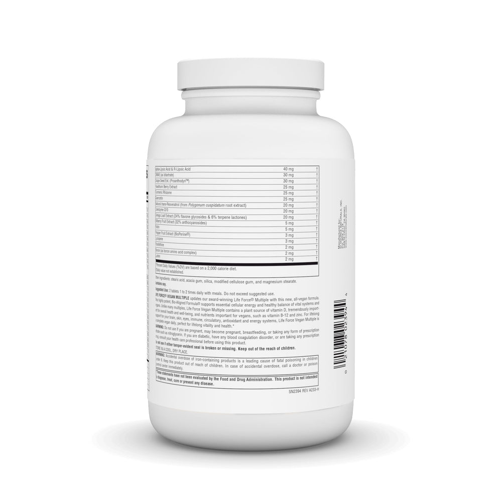 Label detail for Source Naturals Vegan True Vegan Force Multiple