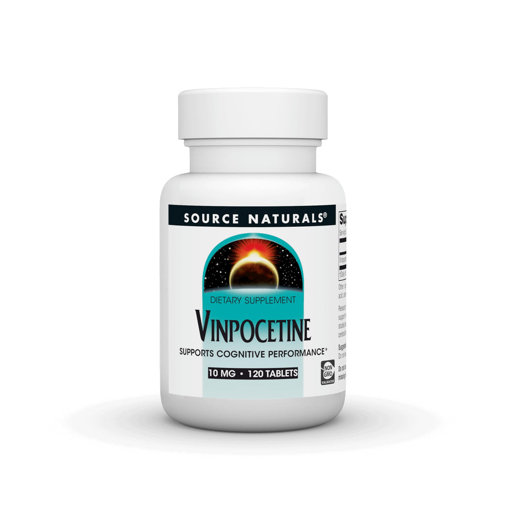 Bottle of Source Naturals Vinpocetine 10 mg tablets