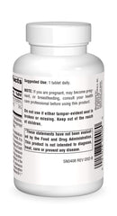 Close-up of Source Naturals Vitamin B-1 Thiamin 100 mg label on bottle