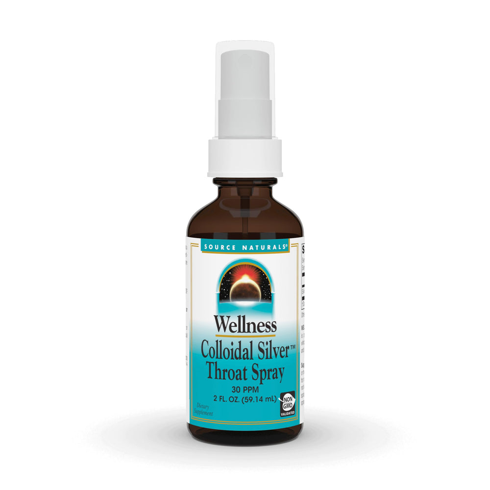 Source Naturals Wellness Colloidal Silver Throat Spray bottle 2 oz