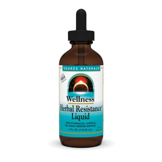 Bottle of Source Naturals Wellness Herbal Resistance Liquid with Echinacea, Coptis, Yin Chiao