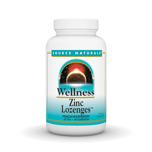 Source Naturals Wellness Zinc Lozenges 60-count bottle front