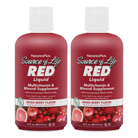 NaturesPlus Source of Life RED Liquid Multivitamin 30 oz bottle – front view