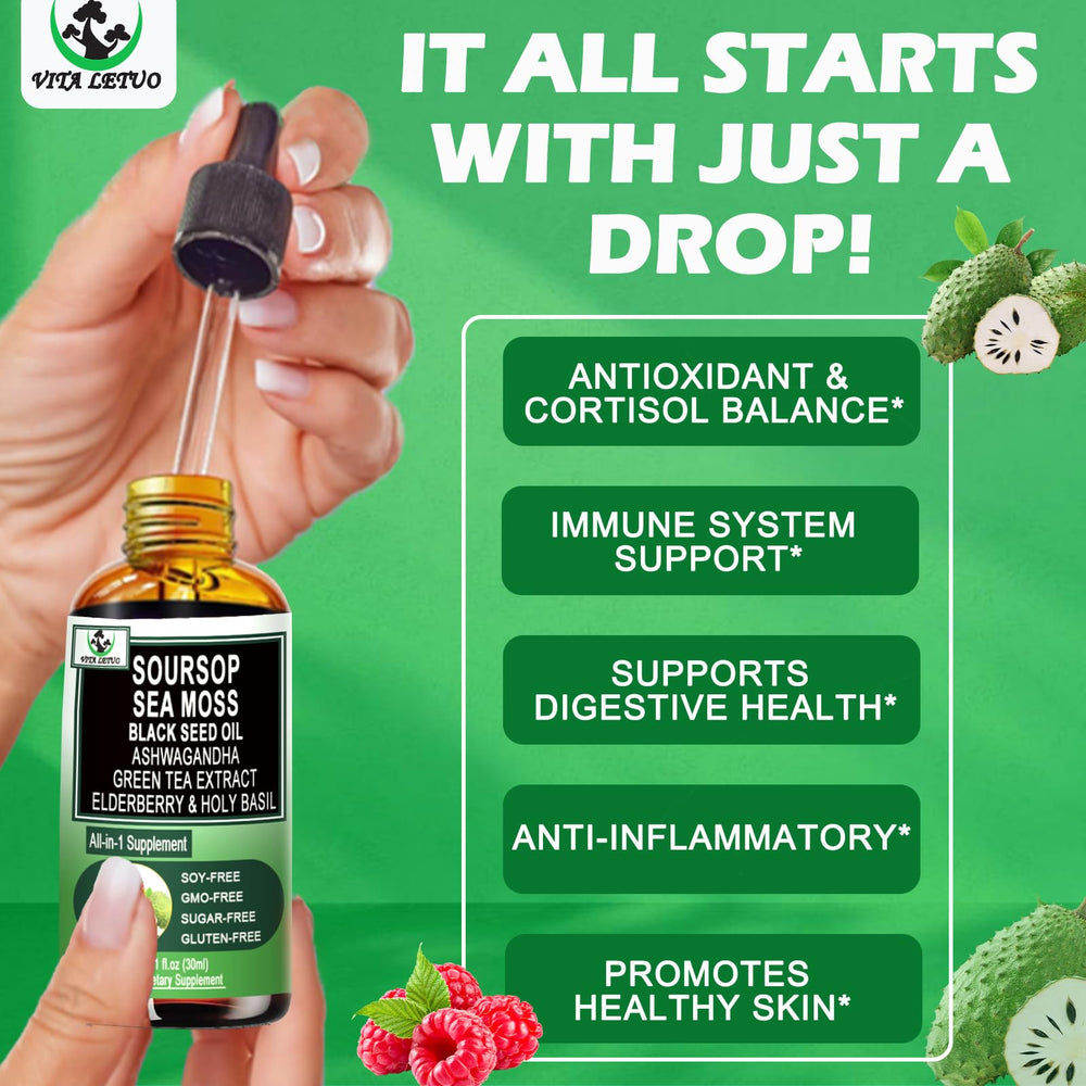 Holy Basil and immune-supporting ingredients in Soursop Drops