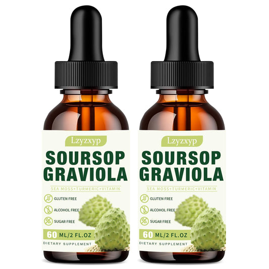 Two-pack 4 oz bottle of Soursop Graviola Liquid Drops