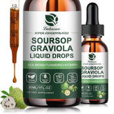 Soursop Graviola leaf extract liquid drops bottle close-up image 1
