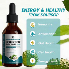 Graphic showing immune and digestive benefits of the liquid
