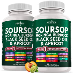 Soursop supplement bottle showing all-in-one blend