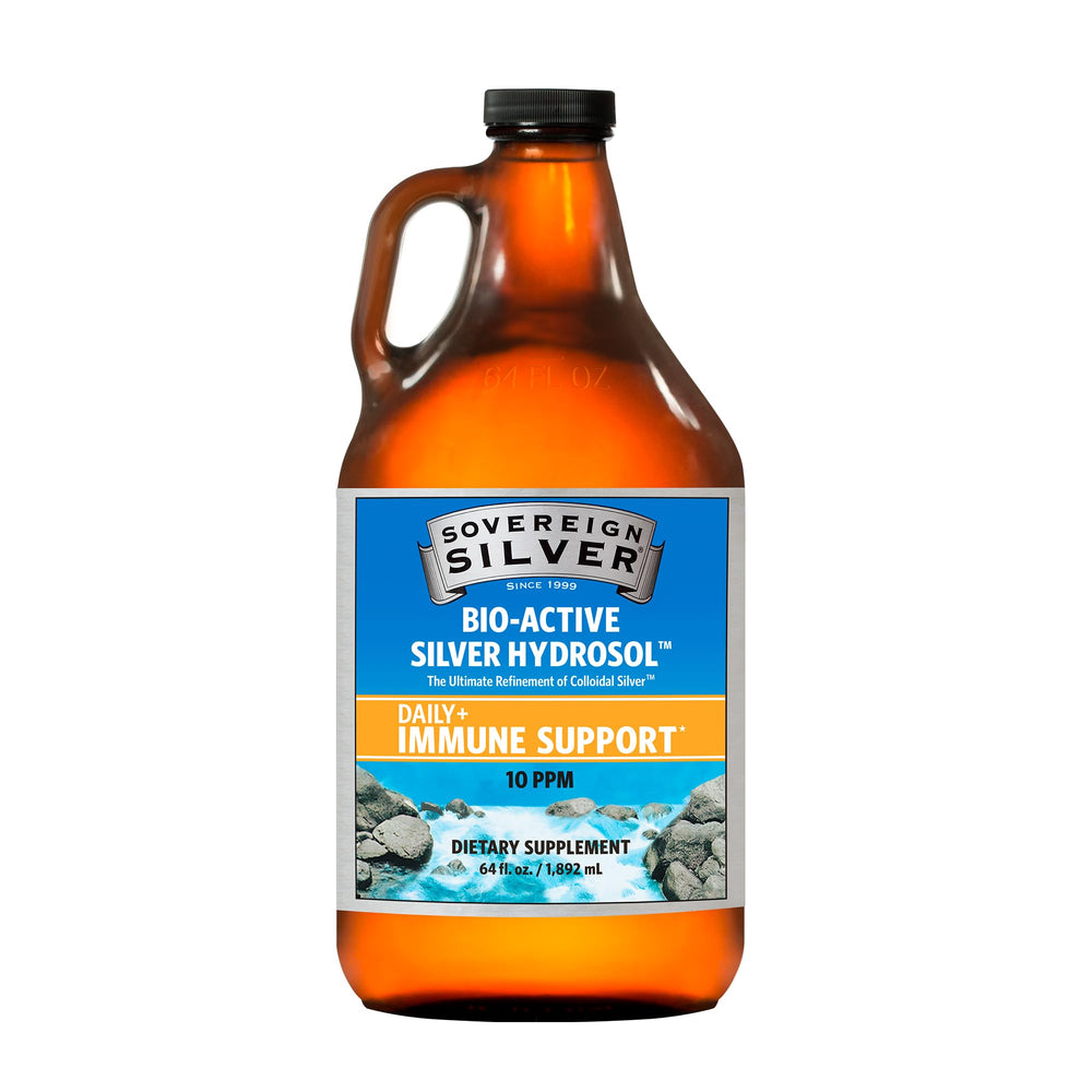 Sovereign Silver Immune Support bottle with amber glass