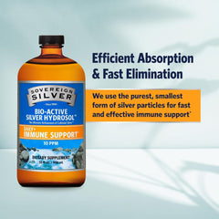 Close-up of Sovereign Silver label on bottle