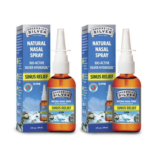 Two 2oz bottles of Sovereign Silver Bio-Active Colloidal Silver Hydrosol in Pack of 2