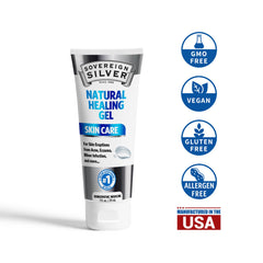 Close-up of Sovereign Silver Healing Gel texture for gentle absorption.