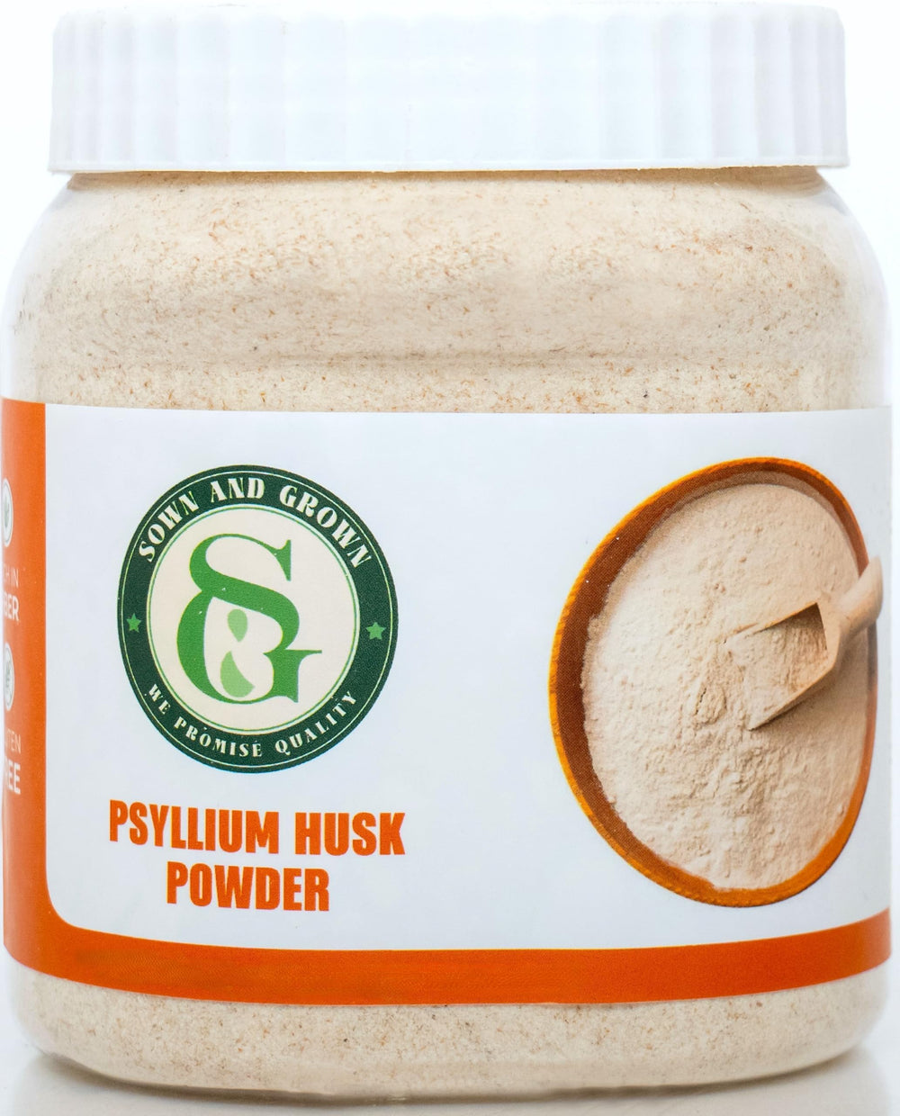 Front view of Sownandgrown Psyllium Husk Powder 12oz