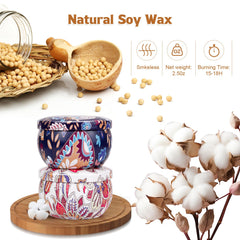 Two and a half ounce soy wax tin candles