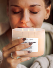 Soy wax 3-wick candle burning evenly 15.8 oz