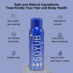 SOYUB Body Glitter Spray provides waterproof sparkle for rain or shine.