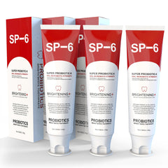 SP-6 Probiotic Whitening Toothpaste packaging and tube