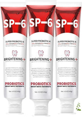 SP-6 Probiotic Whitening Toothpaste bottle on white background