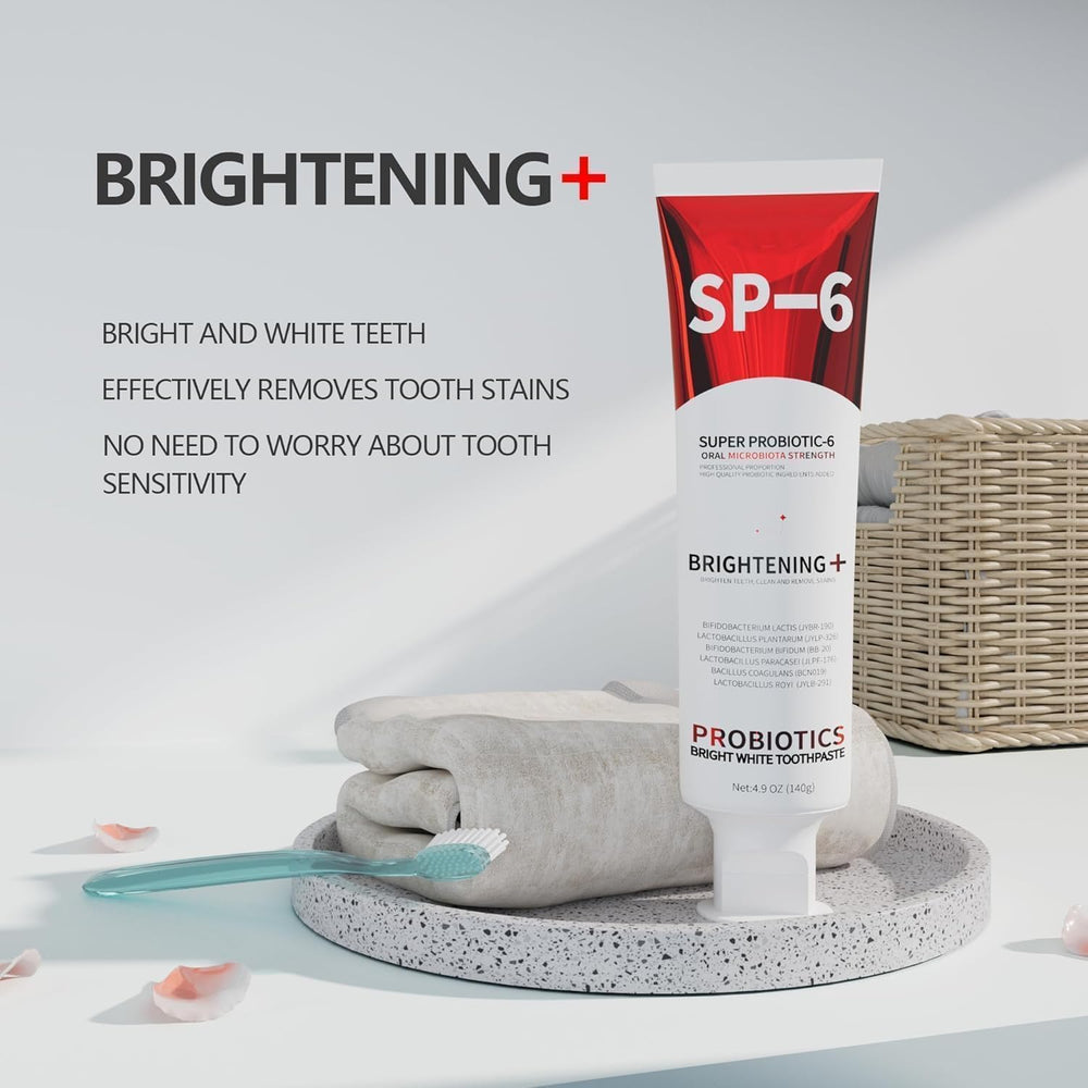 Gum health emphasis with SP-6 Probiotic toothpaste