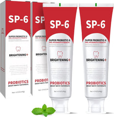 Front view of 2PCS SP-6 Probiotic Whitening Toothpaste packaging