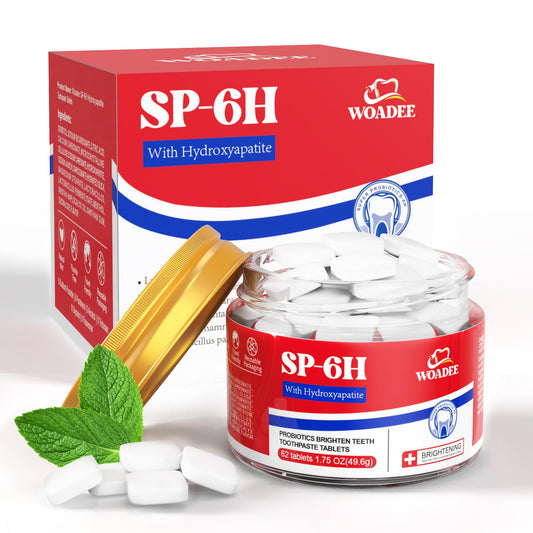 Jar of SP-6 Probiotics & Hydroxyapatite Toothpaste Tablets