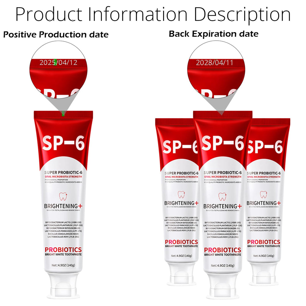 Whitening and fresh breath concept graphic for SP-6 toothpaste