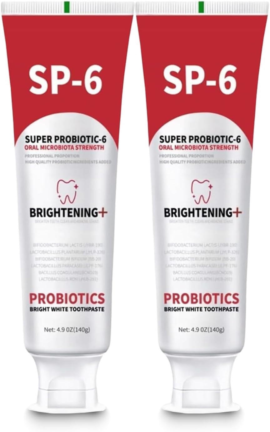SP-6 Probiotics Whitening Toothpaste bottle with mint label