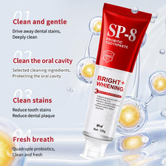 Out of the tube showing whitening action