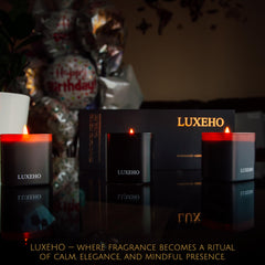 Relaxing spa-like ambiance with three candles