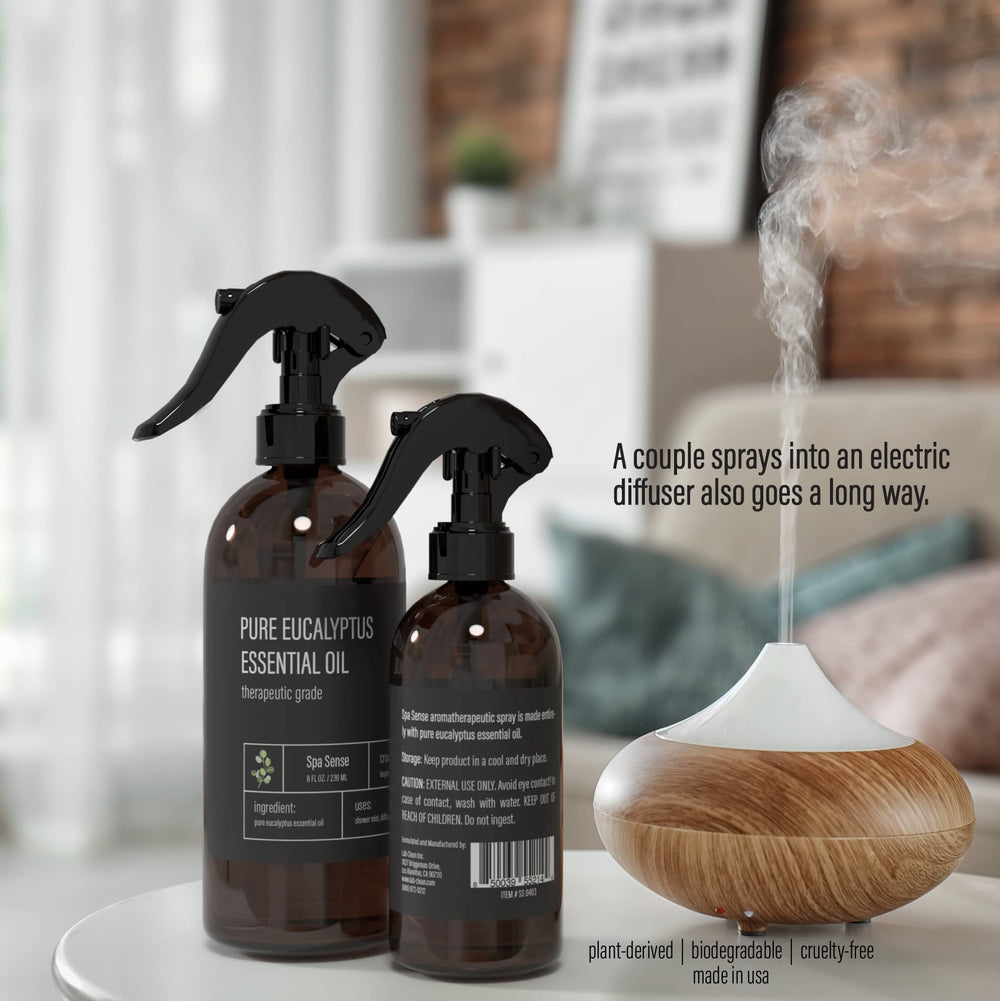 Two-pack Spa Sense eucalyptus shower mist on display