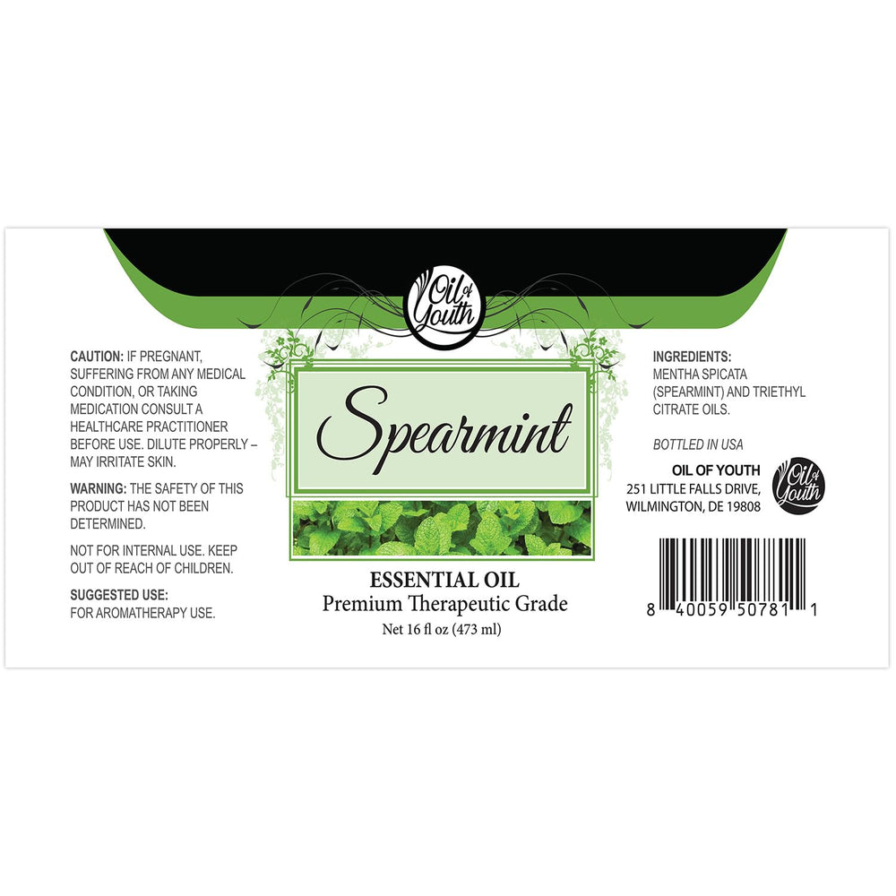 Spearmint essential oil in a diffuser for aromatherapy