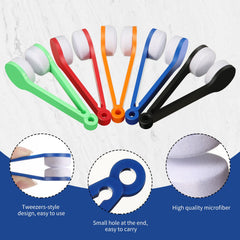 Yellow mini microfiber eyeglasses cleaner brush