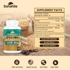 Close-up of liposomal spermidine softgels