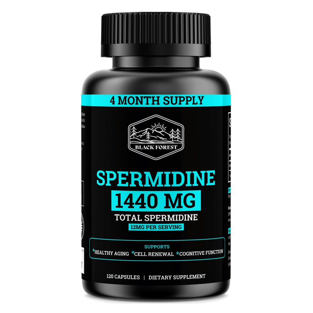 Spermidine supplement hero image showing bottle and packaging