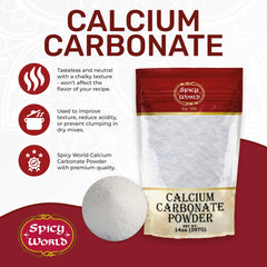 Close-up of fine calcium carbonate powder