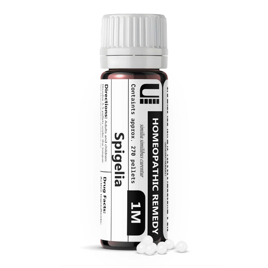 Spigelia 1M Homeopathic Remedy bottle with 270 lactose-free pellets