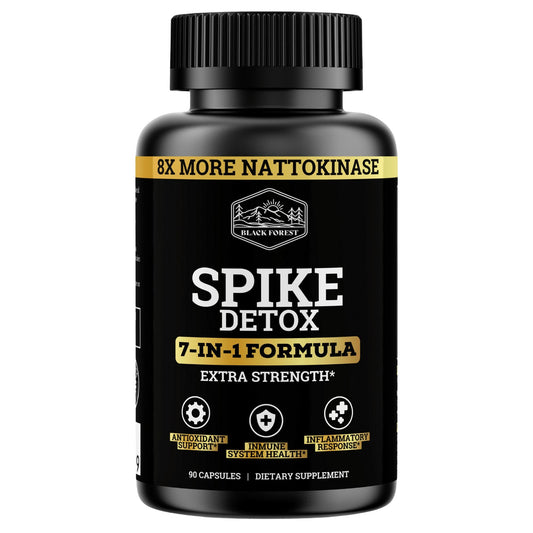 Spike Detox bottle displaying 8X nattokinase potency