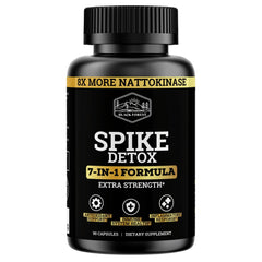 Spike Detox bottle displaying 8X nattokinase potency