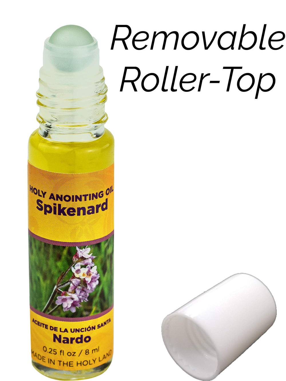 Close-up of spikenard oil with biblical herbs and flowers