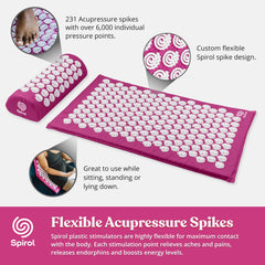 Spirol acupressure mat and pillow bundle for home use