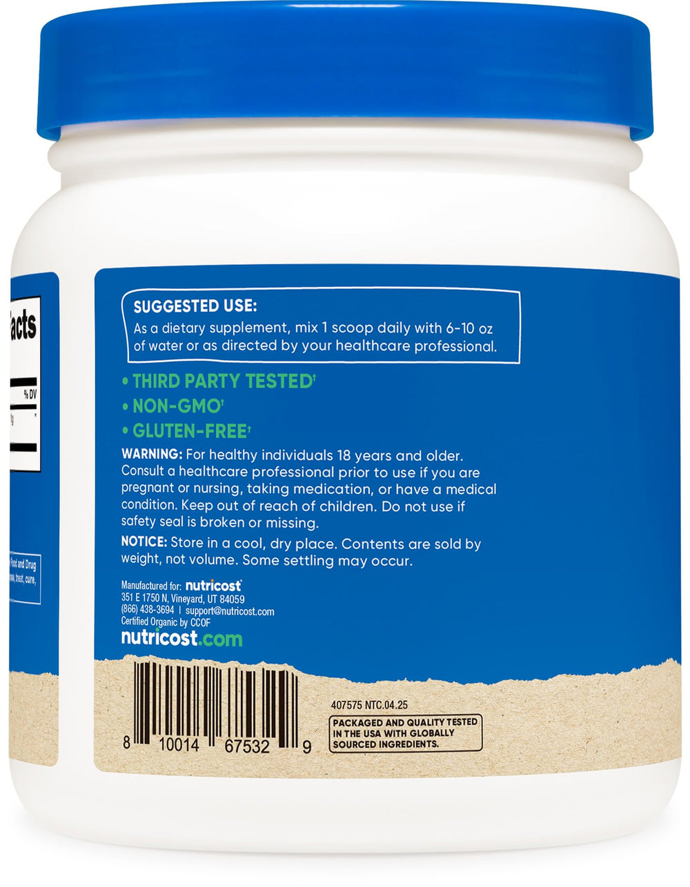 Scoop included with spirulina powder