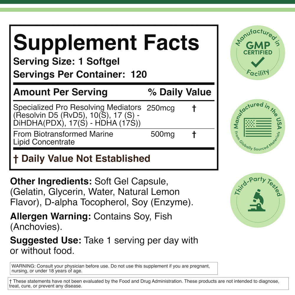 Highlight: 250 mcg SPM per serving