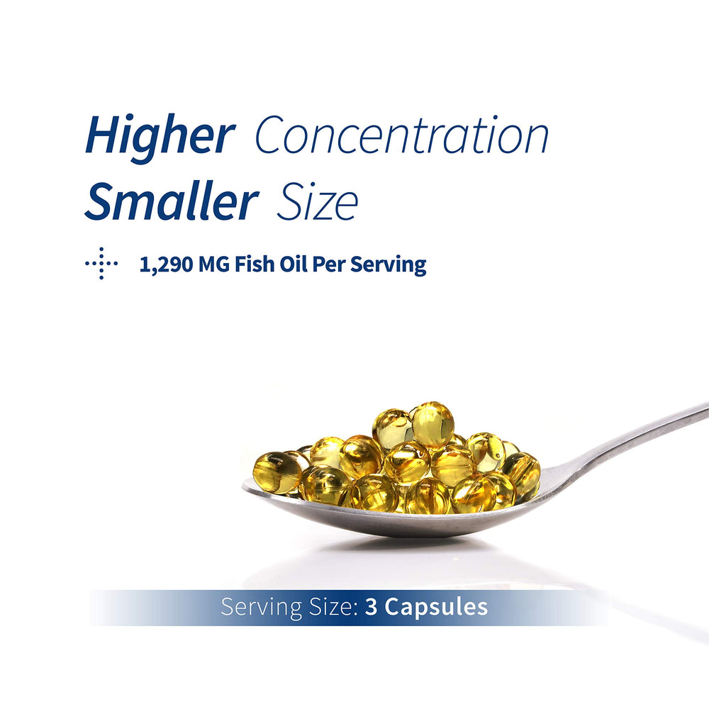 Close-up of small omega-3 capsules