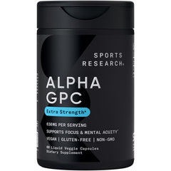 Sports Research Alpha GPC 630mg Extra Strength bottle - hero image