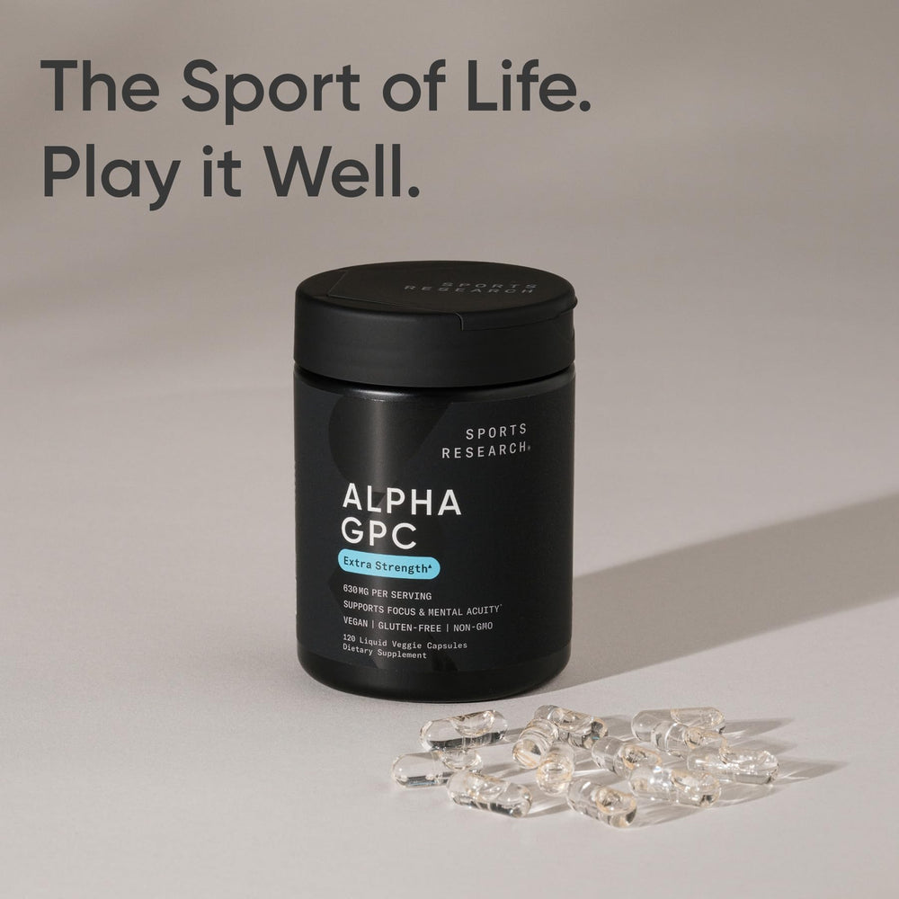 Alpha GPC capsules ready for training to aid focus and reaction during workouts