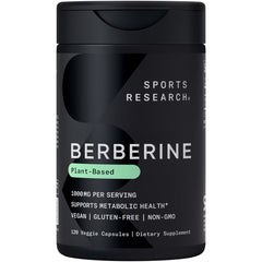 Sports Research Berberine 500mg 120 vegan capsules front view