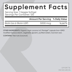 Gluten-free Biotin 5000 mcg packaging