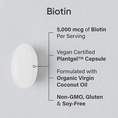 Biotin PlantGel capsule with organic coconut oil