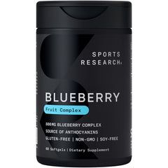 Sports Research Blueberry Capsules hero image with 60 softgels