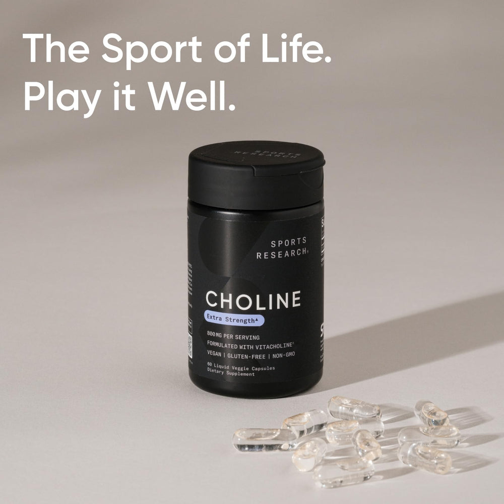 Lifestyle image of a person with Choline bottle for focus